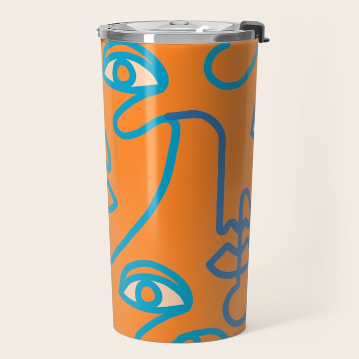 Multi Faced Tangerine Travel Mug Gallery Image 2