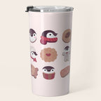 Cookie & cream & penguin - pink pattern Travel Mug Gallery Image 3