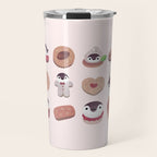 Cookie & cream & penguin - pink pattern Travel Mug Gallery Image 1