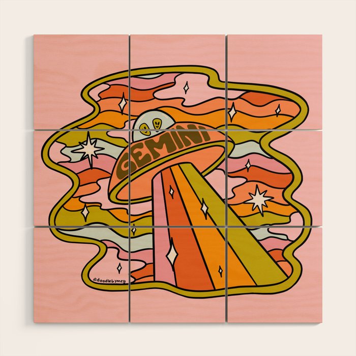 Gemini UFO Wood Wall Art Gallery Image 1