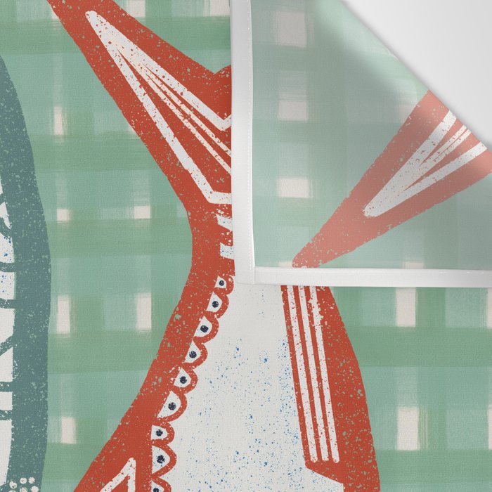 Sardines On Blue - Modern Art Print Wall Tapestry Gallery Image 3
