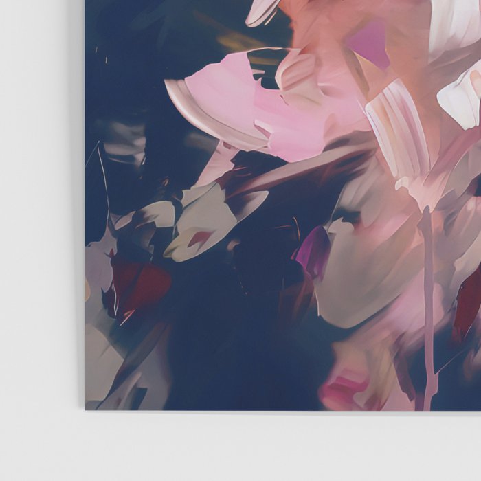 A Splash of Pink and Navy Flowery Art Poster Gallery Image 3