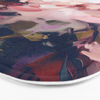 A Splash of Pink and Navy Flowery Art Bath Mat Gallery Image 3