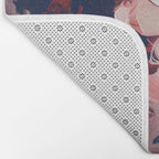 A Splash of Pink and Navy Flowery Art Bath Mat Gallery Image 2