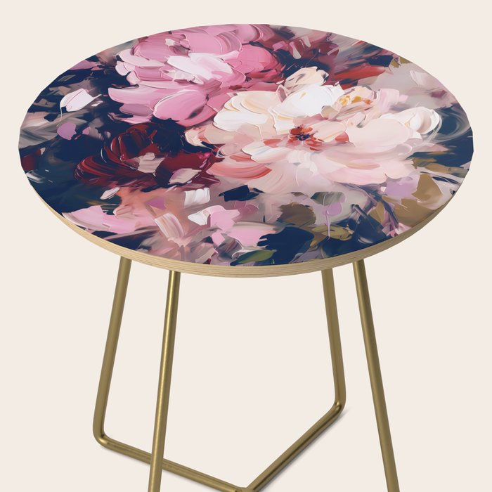A Splash of Pink and Navy Flowery Art Side Table Gallery Image 2