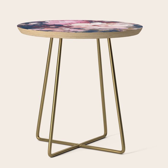 A Splash of Pink and Navy Flowery Art Side Table Gallery Image 1