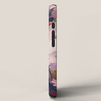 A Splash of Pink and Navy Flowery Art iPhone Case Gallery Image 2