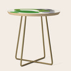 Minimalist Modern Mid Century Colorful Abstract Shapes Olive Green Retro Funky Shapes 60's Vintage Side Table Gallery Image 1