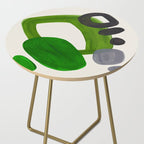 Minimalist Modern Mid Century Colorful Abstract Shapes Olive Green Retro Funky Shapes 60's Vintage Side Table Gallery Image 2