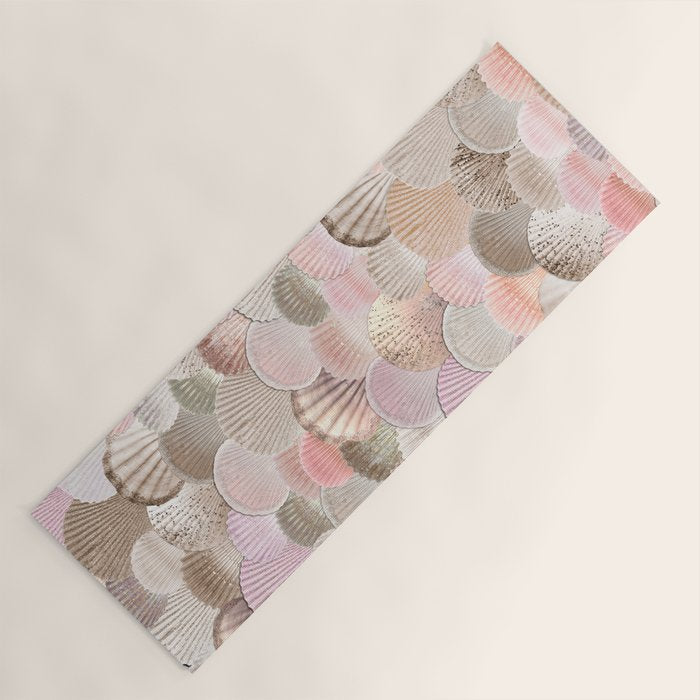 MERMAID SHELLS - CORAL ROSEGOLD Yoga Mat Gallery Image 1