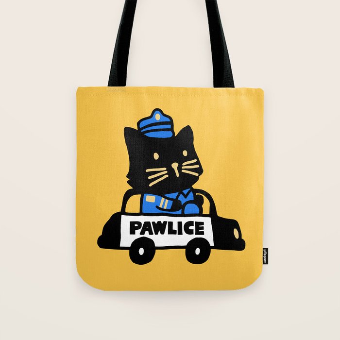 Here comes the cat pawlice Tote Bag Gallery Image 1