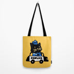 Here comes the cat pawlice Tote Bag Gallery Image 2