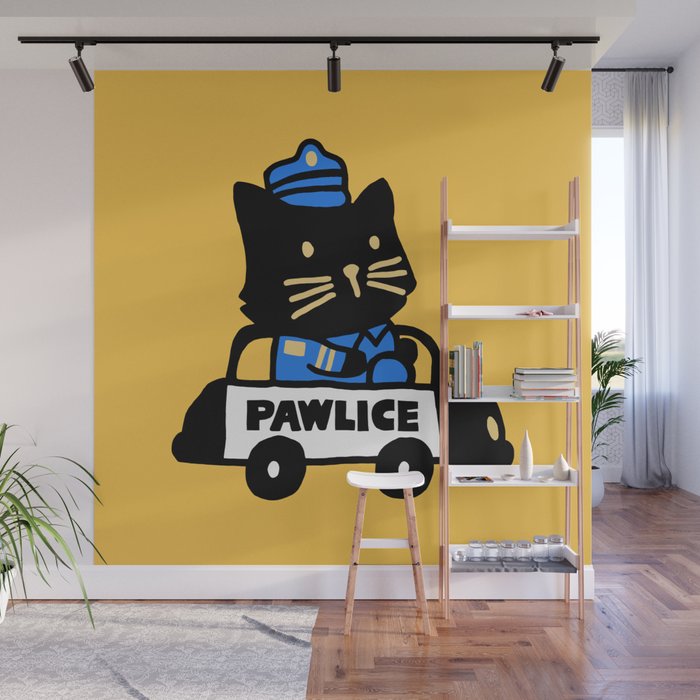 Here comes the cat pawlice Wall Mural Gallery Image 1