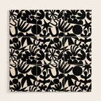 Black and white organic nature art shape pattern Wood Wall Art Gallery Image 1