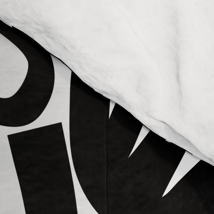 Black and white organic nature art shape pattern Comforter Gallery Image 4