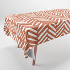 Boho, Abstract, Herringbone, Pattern, Terracotta Tablecloth Gallery Image 1