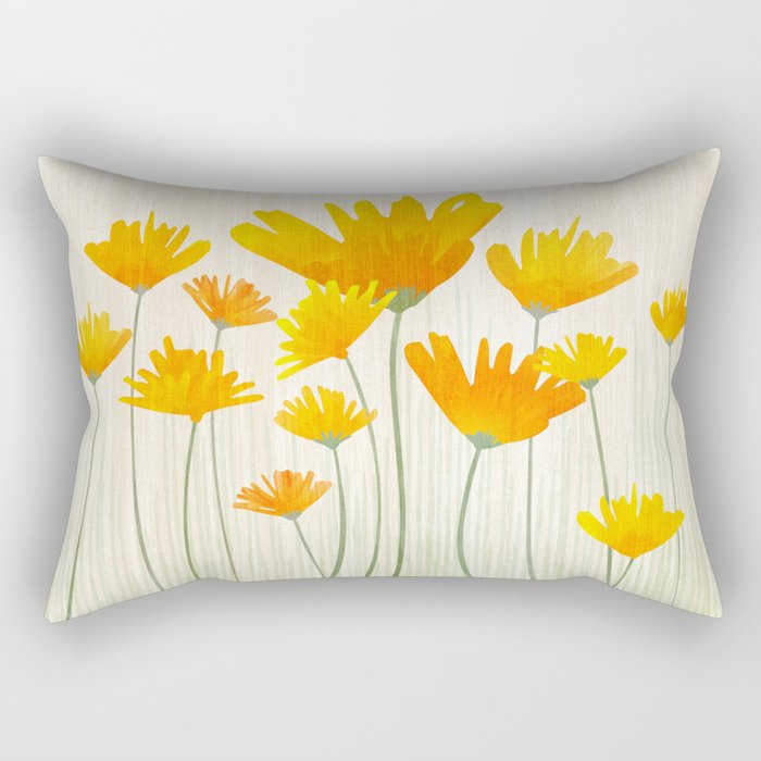 Golden Poppy Field Rectangular Pillow Gallery Image 2