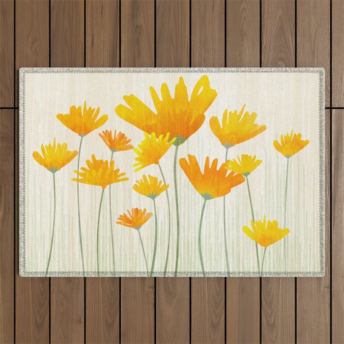 Golden Poppy Field Outdoor Rug Gallery Image 1