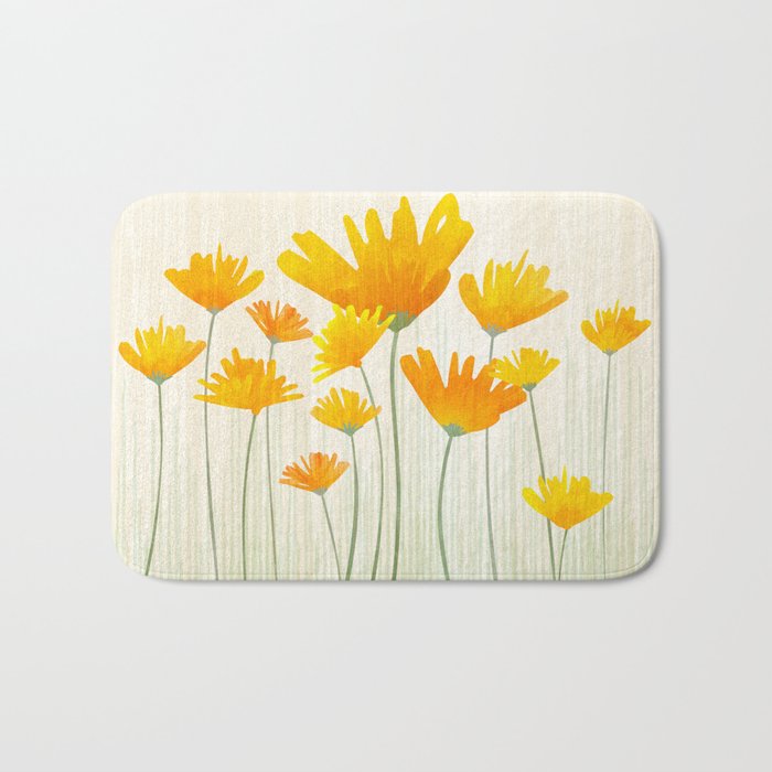 Golden Poppy Field Bath Mat Gallery Image 1