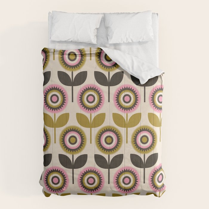 Mid Mod Flowers Comforter Gallery Image 1