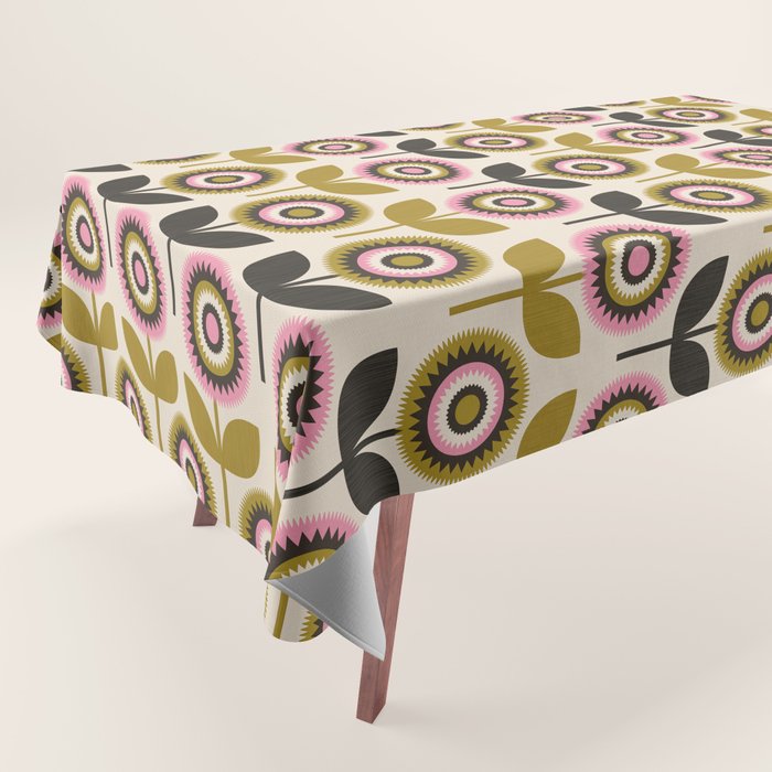 Mid Mod Flowers Tablecloth Gallery Image 1