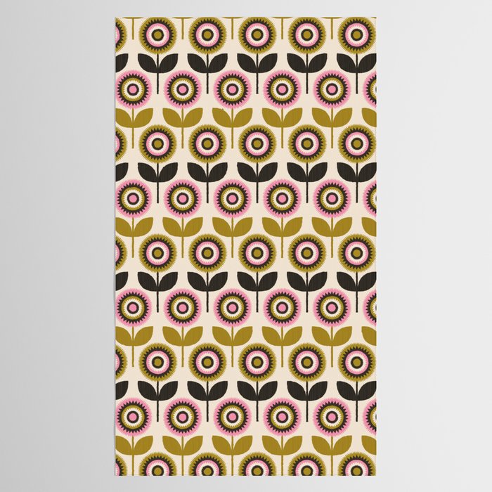Mid Mod Flowers Tablecloth Gallery Image 2