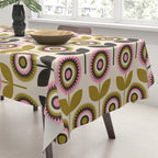 Mid Mod Flowers Tablecloth Gallery Image 3
