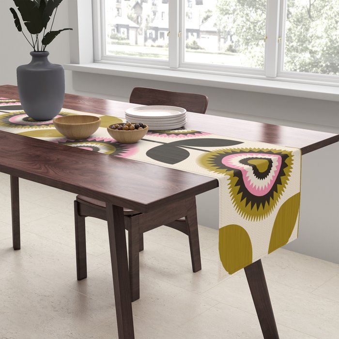 Mid Mod Flowers Table Runner Gallery Image 2