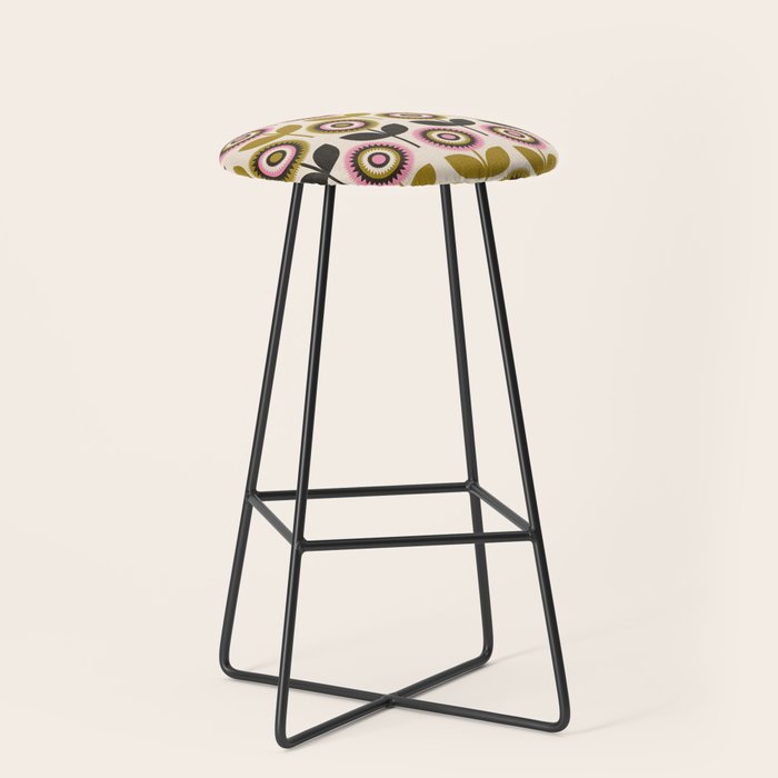Mid Mod Flowers Stool Gallery Image 1