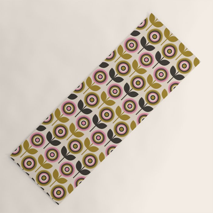 Mid Mod Flowers Yoga Mat Gallery Image 1