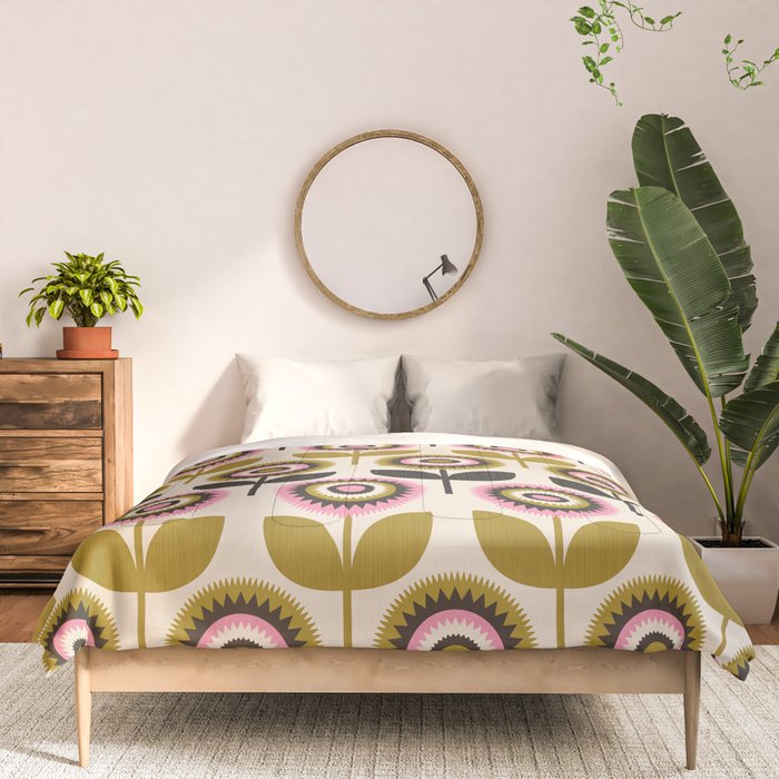 Mid Mod Flowers Comforter Gallery Image 3