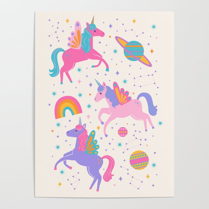 Space Unicorn - Neon Rainbow Poster Gallery Image 4