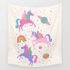 Space Unicorn - Neon Rainbow Wall Tapestry Gallery Image 4