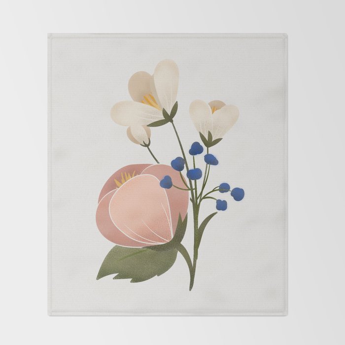 Delicate florals Throw Blanket Gallery Image 2