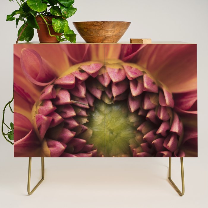 Her Heart Was Ready to Bloom - dahlia photo botanical flower art decor Credenza Gallery Image 1
