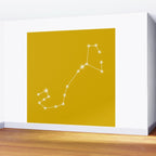 Scorpio Zodiac Star Constellation Line Art Golden Yellow Wall Mural Gallery Image 2