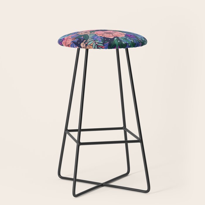 Wild Flowers (on Blue) Stool Gallery Image 1