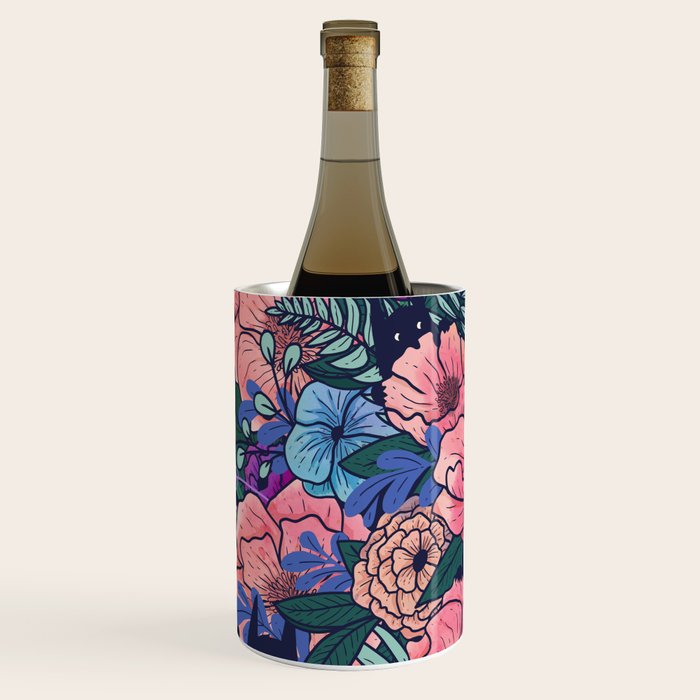 Wild Flowers (on Blue) Wine Chiller Gallery Image 2