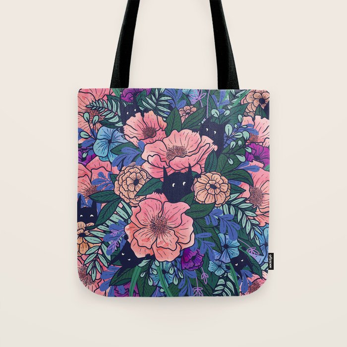 Wild Flowers (on Blue) Tote Bag Gallery Image 1