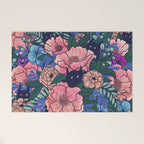 Wild Flowers (on Blue) Welcome Mat Gallery Image 1