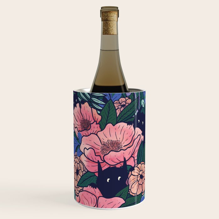 Wild Flowers (on Blue) Wine Chiller Gallery Image 1
