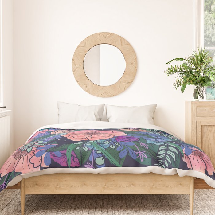 Wild Flowers (on Blue) Duvet Cover Gallery Image 3