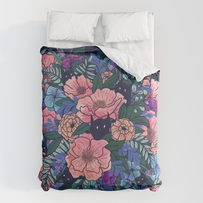Wild Flowers (on Blue) Duvet Cover Gallery Image 1