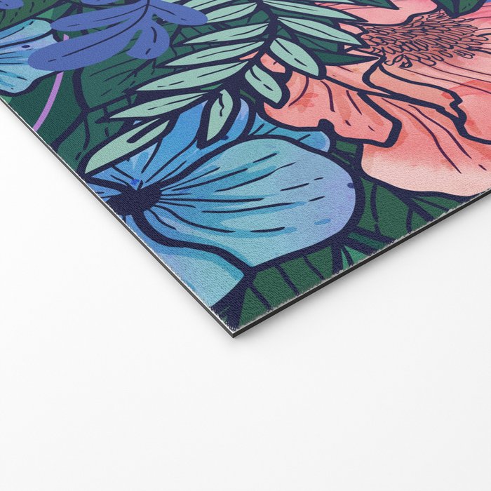 Wild Flowers (on Blue) Welcome Mat Gallery Image 2