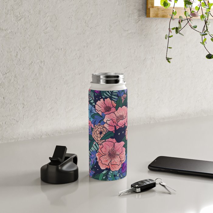 Wild Flowers (on Blue) Water Bottle Gallery Image 4