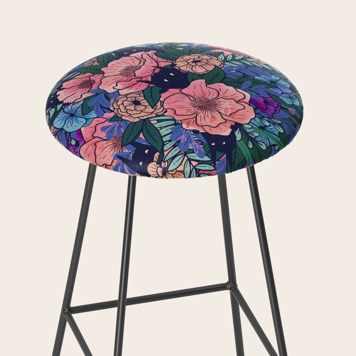 Wild Flowers (on Blue) Stool Gallery Image 2