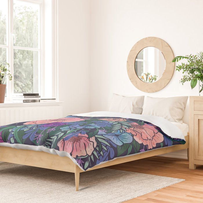 Wild Flowers (on Blue) Duvet Cover Gallery Image 2