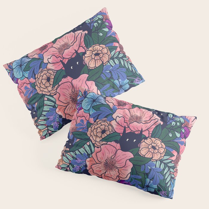 Wild Flowers (on Blue) Pillow Sham Gallery Image 3