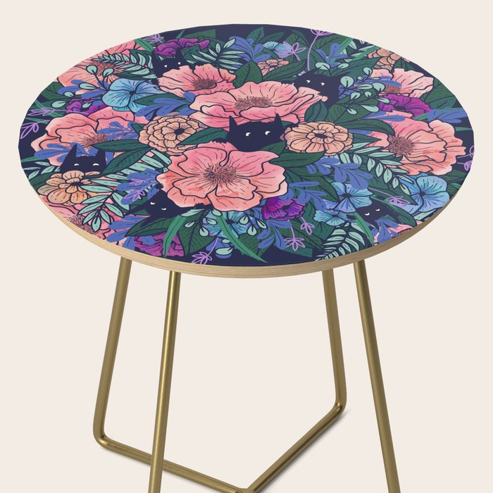 Wild Flowers (on Blue) Side Table Gallery Image 2