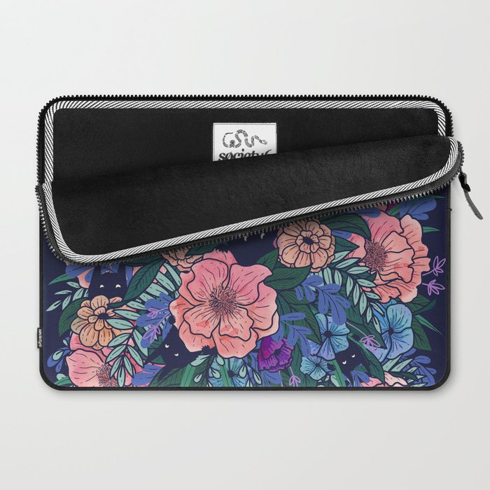 Wild Flowers (on Blue) Laptop Sleeve Gallery Image 2